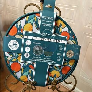 Dining Set for Two, 10in Food-Grade BPA-Free Plastic Zippered Pouch 9 Piece Set